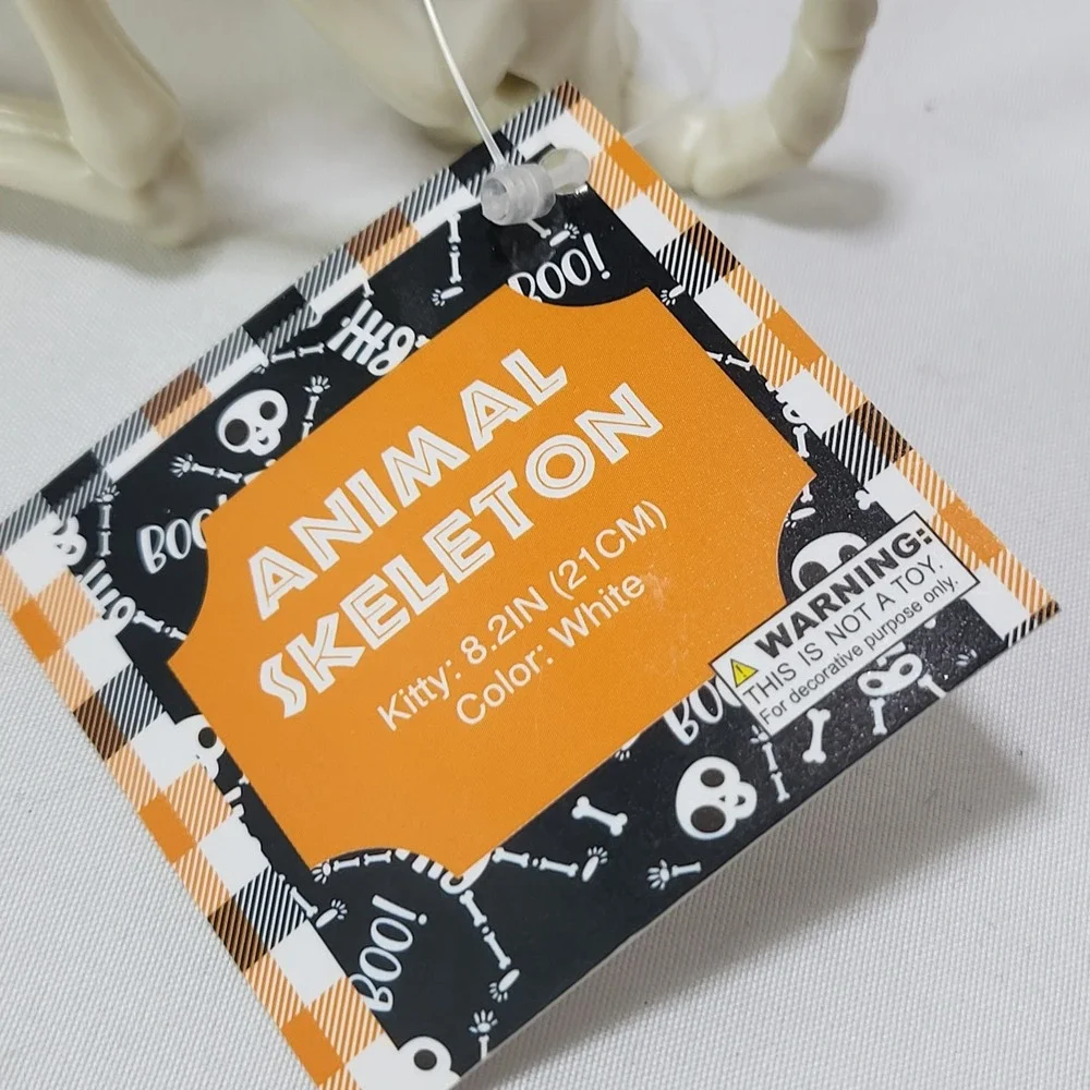 Halloween Kitty Cat Animal Skeleton 7.2